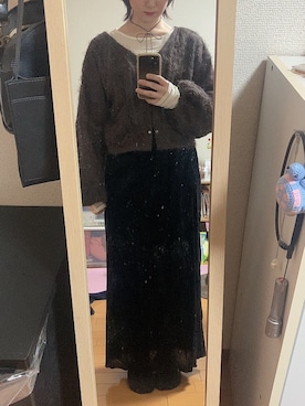 「アイテム（カーディガン/ボレロ）」を使った、はむさん（レディース・151cm）の秋コーディネート
