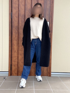 「GRL（グレイル）のアイテム（ノーカラーコート）」を使った、michaさん（レディース・152cm）の冬コーディネート