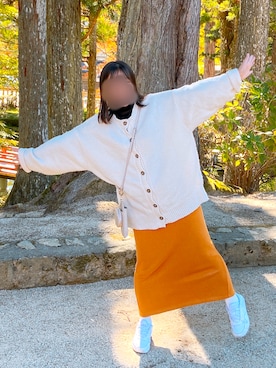 「オレンジスカート」｜michaさん（レディース・152cm）の秋コーディネート