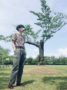 「FRED PERRY（フレッドペリー）のアイテム（ポロシャツ、その他）」を使った、灰汁さん（メンズ・174cm）の春コーディネート