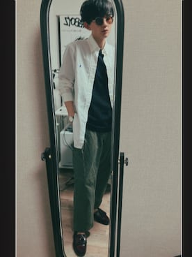 「POLO RALPH LAUREN（ポロ ラルフ ローレン）のアイテム（シャツ/ブラウス、ホワイト系）」を使った、灰汁さん（メンズ・174cm）の春コーディネート