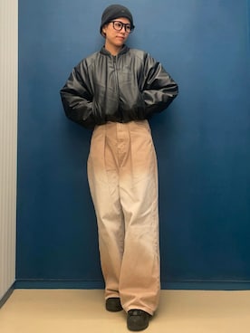 「adidas originals」｜「アイテム（ニットキャップ/ビーニー）」を使った、At さん（レディース・157cm）の秋コーディネート