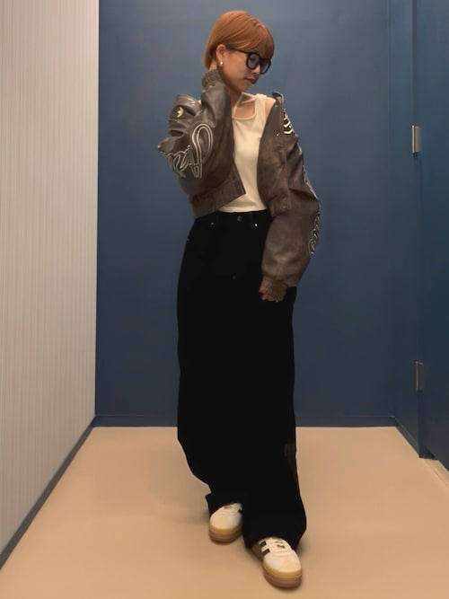 アディダス オリジナルス Athletic Dept ビンテージ合成皮革ジャケット