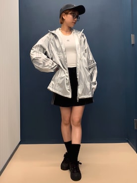 「アイテム（ジャージ）」を使った、At さん（レディース・157cm）の夏コーディネート