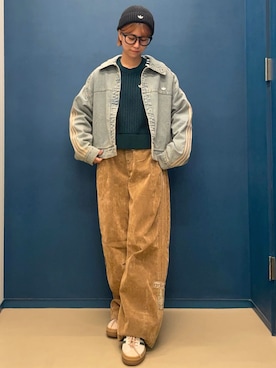 「アイテム（ジャケット/アウター、ブルー系）」を使った、At さん（レディース・157cm）の秋コーディネート