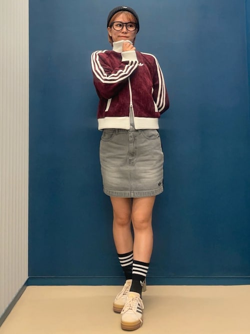 アディカラー スリーストライプス デニム ミニスカート / アディダス