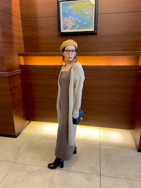 「アイテム（ハンチング/ベレー帽）」を使った、komikomika120さん（レディース・158cm）の秋コーディネート