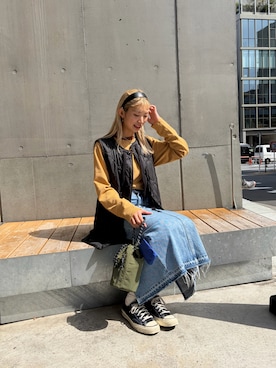 「BEAMS（ビームス）のアイテム（トップス）」を使った、hinaさん（レディース・172cm）の春コーディネート