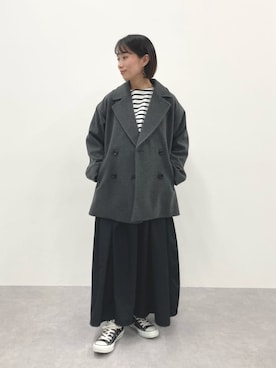 「Pコート」｜aico._.151さん（レディース・151cm）の秋コーディネート