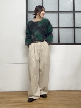 「RIVE DROITE（リヴドロワ）の【ā Nice】 マーブルシャギーニット（秋服/冬服）（ニット/セーター、ブラック系）」を使った、ayumon0730さん（レディース・162cm）の秋コーディネート
