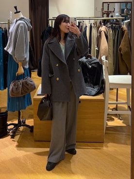 「Pコート」｜「アイテム（ジャケット/アウター）」を使った、ayumon0730さん（レディース・162cm）の冬コーディネート