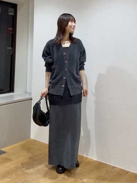 「RIVE DROITE（リヴドロワ）の【SHIHO企画/マルチウェイ】パール×ステンレスアレンジチェーンネックレス（ネックレス、シルバー系）」を使った、ayumon0730さん（レディース・162cm）の秋コーディネート