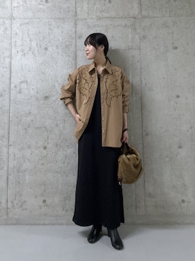 「RIVE DROITE（リヴドロワ）の【安定感◎】ラウンドトゥショートブーツ（ブーツ）」を使った、ayumon0730さん（レディース・162cm）の秋コーディネート