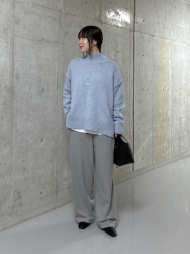 「RIVE DROITE（リヴドロワ）の【真冬まで暖か】両面起毛イージーストレートパンツ（その他パンツ）」を使った、ayumon0730さん（レディース・162cm）の秋コーディネート