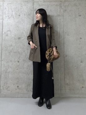 「RIVE DROITE（リヴドロワ）の【安定感◎】ラウンドトゥショートブーツ（ブーツ）」を使った、ayumon0730さん（レディース・162cm）の秋コーディネート