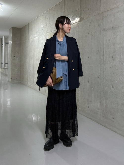 リヴドロワ　デニムボウタイシャツ 予約【新色追加/抜け感】デニムボウタイシャツ（シャツ/ブラウス