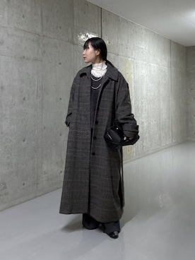 「アイテム（ステンカラーコート）」を使った、ayumon0730さん（レディース・162cm）の秋コーディネート