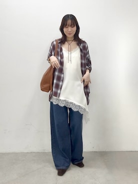 「アイテム（アクセサリー、ブラウン系）」を使った、ayumon0730さん（レディース・162cm）の秋コーディネート