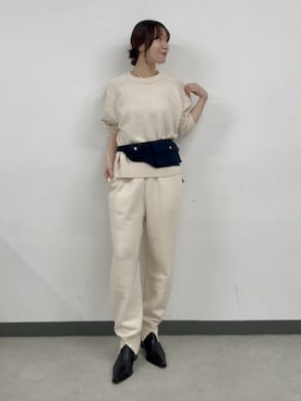 「RIVE DROITE（リヴドロワ）の【à Nice】シルクウールオーバーニット（秋服/冬服）（ニット/セーター、ホワイト系）」を使った、ayumon0730さん（レディース・162cm）の秋コーディネート