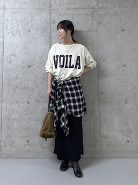 「RIVE DROITE（リヴドロワ）の【安定感◎】ラウンドトゥショートブーツ（ブーツ）」を使った、ayumon0730さん（レディース・162cm）の秋コーディネート