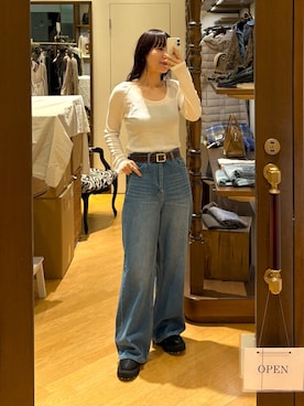 「ストレートデニム」｜ayumon0730さん（レディース・162cm）の秋コーディネート