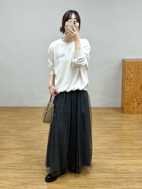 「RIVE DROITE（リヴドロワ）の【A・MONN】ON SWITCHスウェットプルオーバー（秋服/冬服）（スウェット、グレー系）」を使った、ayumon0730さん（レディース・162cm）の秋コーディネート