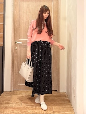 「SHOO・LA・RUE（シューラルー）の【着丈選べる/体型カバー/洗濯機可】さらさらとろん ドルマンブラウス（シャツ/ブラウス、ピンク系）」を使った、miiさん（レディース・164cm）の春コーディネート