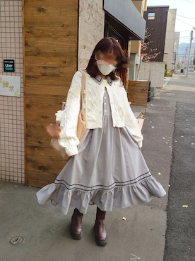 「Honeys（ハニーズ）のアイテム（トートバッグ）」を使った、nyakko3さん（レディース・153cm）の秋コーディネート