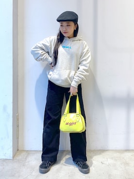 「春カラー」｜「アイテム（ハンチング/ベレー帽）」を使った、YO-NEさん（レディース・155cm）の春コーディネート