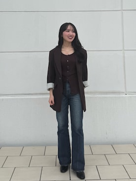 「フレアデニム」｜さとみ🫐（24）　　さん（レディース・154cm・20代）の秋コーディネート