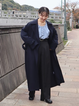 「マイベストコーデ2023」｜「アイテム（トレンチコート）」を使った、さとみ🫐（23）　　さん（レディース・153cm）の冬コーディネート