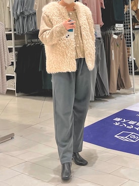 「スウェットギャザーパンツ」｜「アイテム（スウェットパンツ）」を使った、さとみ🫐（24）　　さん（レディース・153cm）の春コーディネート