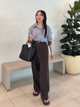 「アイテム（スラックス）」を使った、さとみ🫐（23）　　さん（レディース・154cm）の夏コーディネート