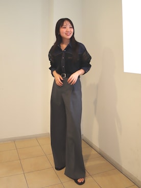 「アイテム（スラックス）」を使った、さとみ🫐（23）　　さん（レディース・154cm・20代）の夏コーディネート