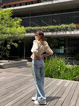 「H&M（エイチ・アンド・エム）のアイテム（デニムパンツ）」を使った、Hirokaさん（レディース・157cm）の夏コーディネート