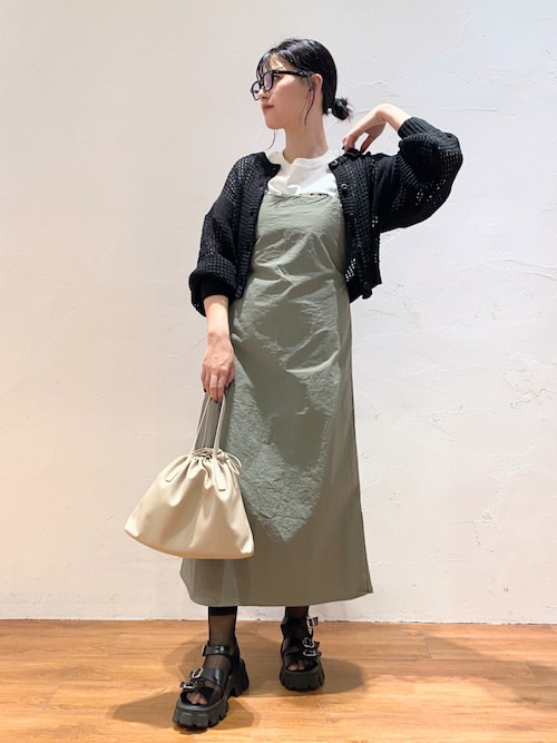 セットアップ ニットカーディガン メッシュスカート 2ピース ElegChic カーディガン 2Wayメッシュニットカーディガン