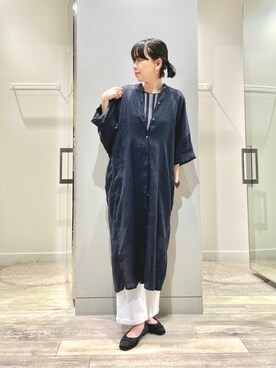 「デニムっていいよね」｜「アイテム（シャツワンピース）」を使った、namikiayaさん（レディース・161cm）の夏コーディネート