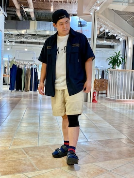 「AVIREX（アヴィレックス）のアイテム（サンダル）」を使った、kikuさん（メンズ・160cm）の春コーディネート
