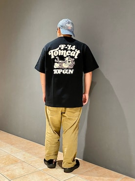 「AVIREX（アヴィレックス）の直営店限定 ×ニューエラ ポロキャップ USA国旗/AVIREX×NEW ERA 9TWENTY POLO CAP U.S.A FLAG」を使った、kikuさん（メンズ・160cm）の夏コーディネート