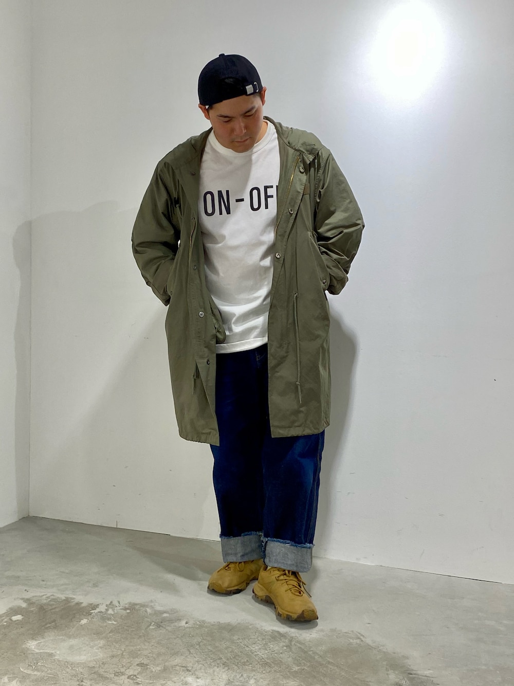 「カジュアル、AVIREX、オーバーサイズ、休日スタイル、ootd、春カラー、はるコーデ、AVIREXBelle、AVIREX新潟店、ファッションの力を信じよう」｜「AVIREXのCAVE CAP（キャップ、ブラック系）」を使った、kikuさん（メンズ・160cm）の春コーディネートの1枚目の写真