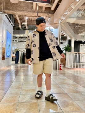 「AVIREX（アヴィレックス）のアイテム（サンダル）」を使った、kikuさん（メンズ・160cm）の夏コーディネート