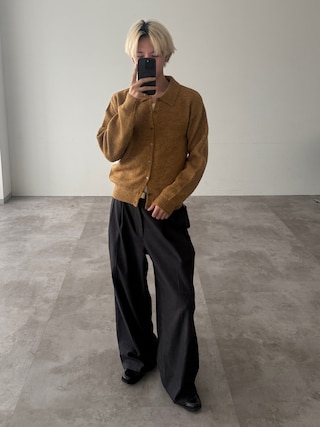 「Adoon plain(アドーンプレーン)のSilver Plate Knit Polo Cardigan / シルバープレートニットポロカーディガン 【new color 】(ニット/セーター)」を使った、hikaruさん(メンズ・173cm)の秋コーディネート