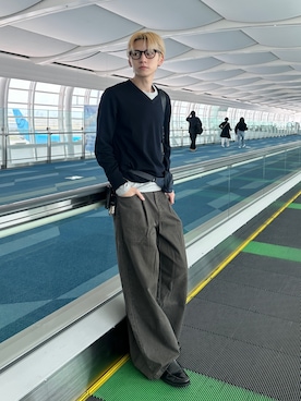 「Adoon plain（アドーンプレーン）のアイテム（パンツ）」を使った、hikaruさん（メンズ・173cm）の春コーディネート