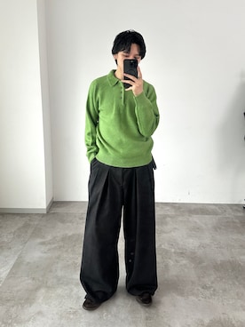 「Adoon plain（アドーンプレーン）のアイテム（トップス）」を使った、hikaruさん（メンズ・173cm）の冬コーディネート