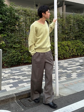 「アイテム（ローファー）」を使った、hikaruさん（メンズ・173cm）の秋コーディネート