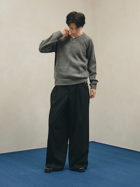 「Adoonplain」｜「アイテム（スラックス）」を使った、hikaruさん（メンズ・173cm）の冬コーディネート