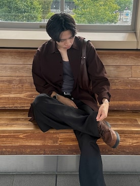 「soerte」｜「アイテム（ブーツ）」を使った、hikaruさん（メンズ・173cm）の秋コーディネート