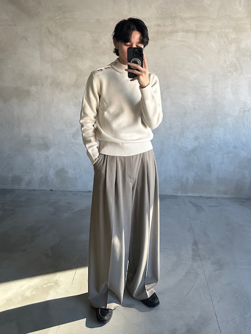 セール】High Density Gabardine 2-Tuck Wide Slacks / 高密度