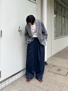 「Adoon plain（アドーンプレーン）のアイテム（Tシャツ/カットソー）」を使った、hikaruさん（メンズ・173cm）の春コーディネート