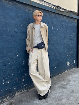 「Adoon plain（アドーンプレーン）のアイテム（パンツ）」を使った、hikaruさん（メンズ・173cm）の春コーディネート